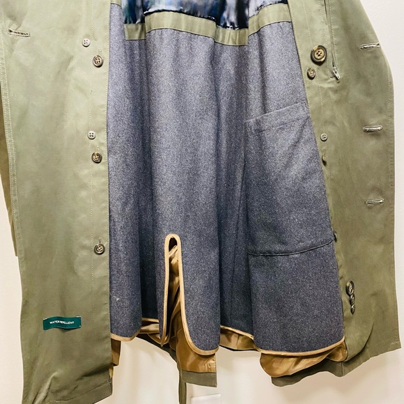 Ralph Lauren Water Repellent Trench Coat Olive Green Inner Warmer Layer Size 38 - Picture 8 of 13